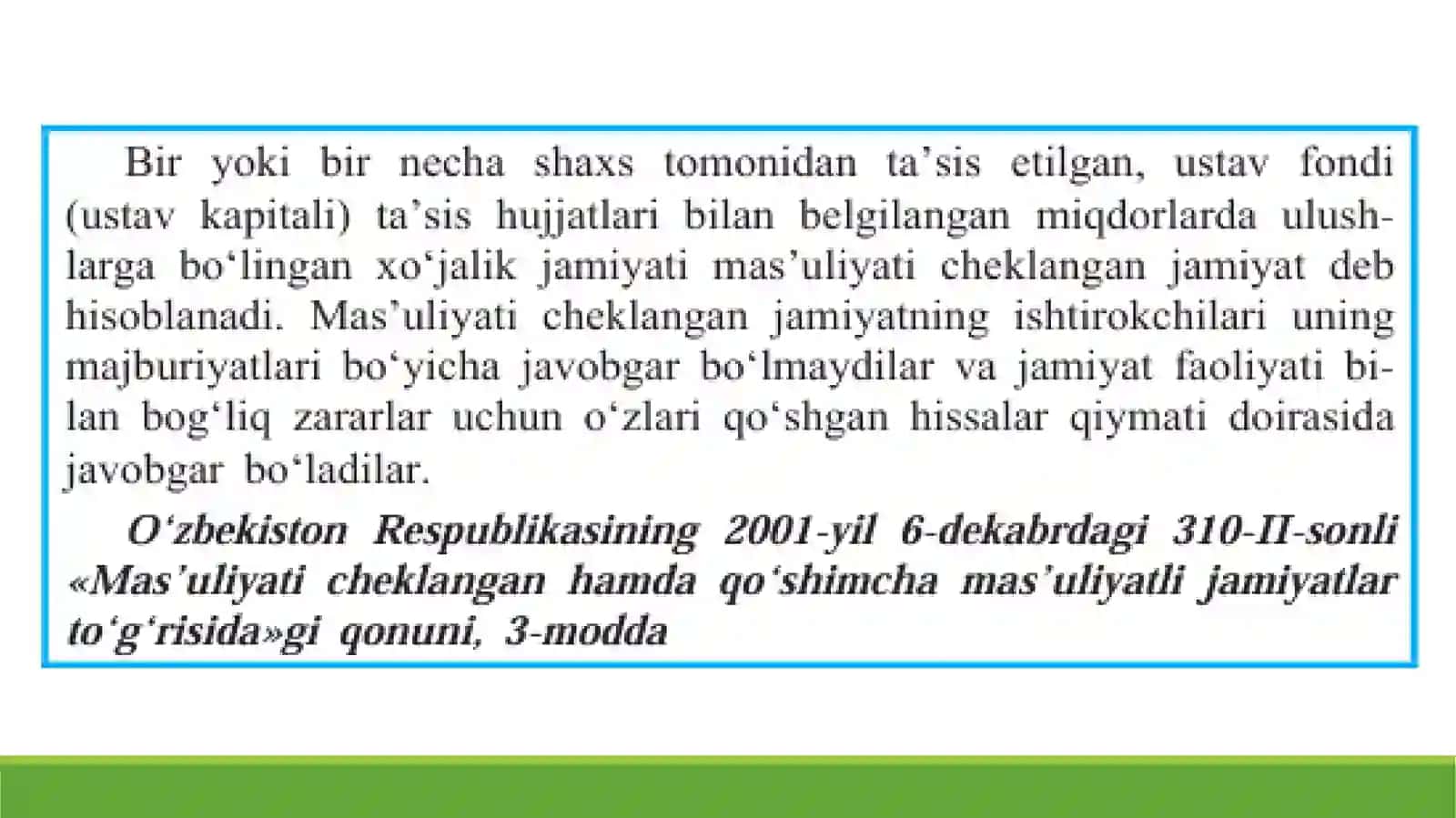 Mas’uliyati Cheklangan Jamiyat 3