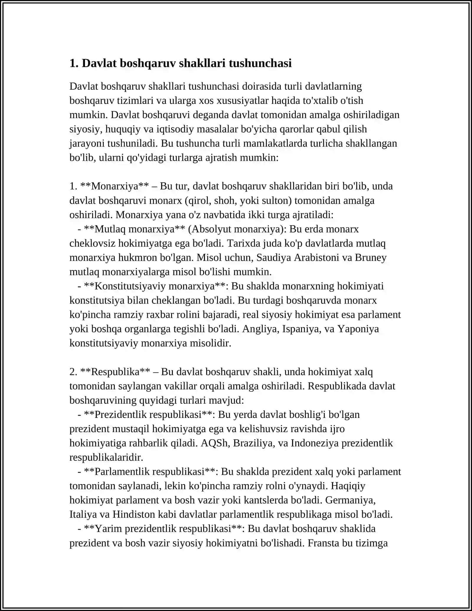 DAVLATNING BOSHQARUV SHAKLLARI 3