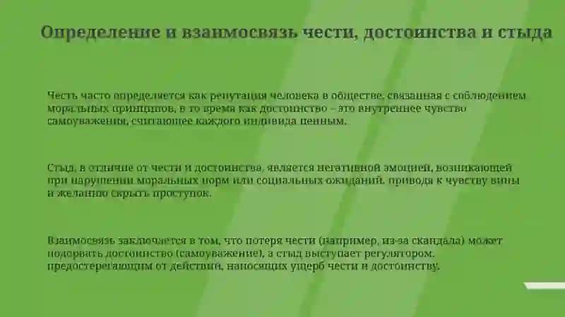 Честь, достоинство, стыд как нравственные нормы 3