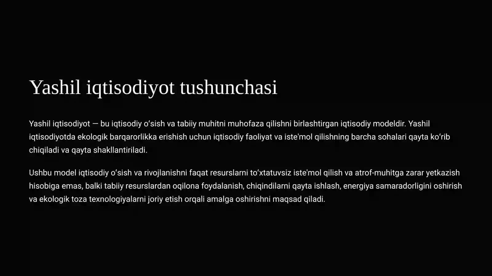 Yashil Iqtisodiyot 3