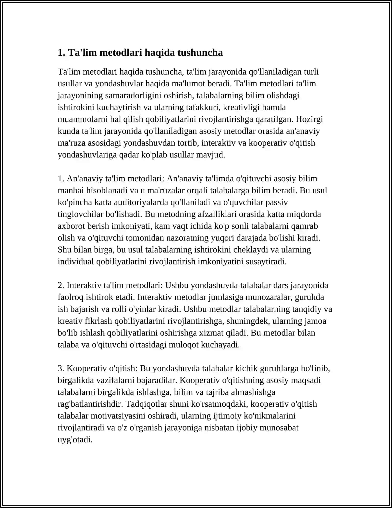 TA'LIM METODLARI VA VOSITALARI 3