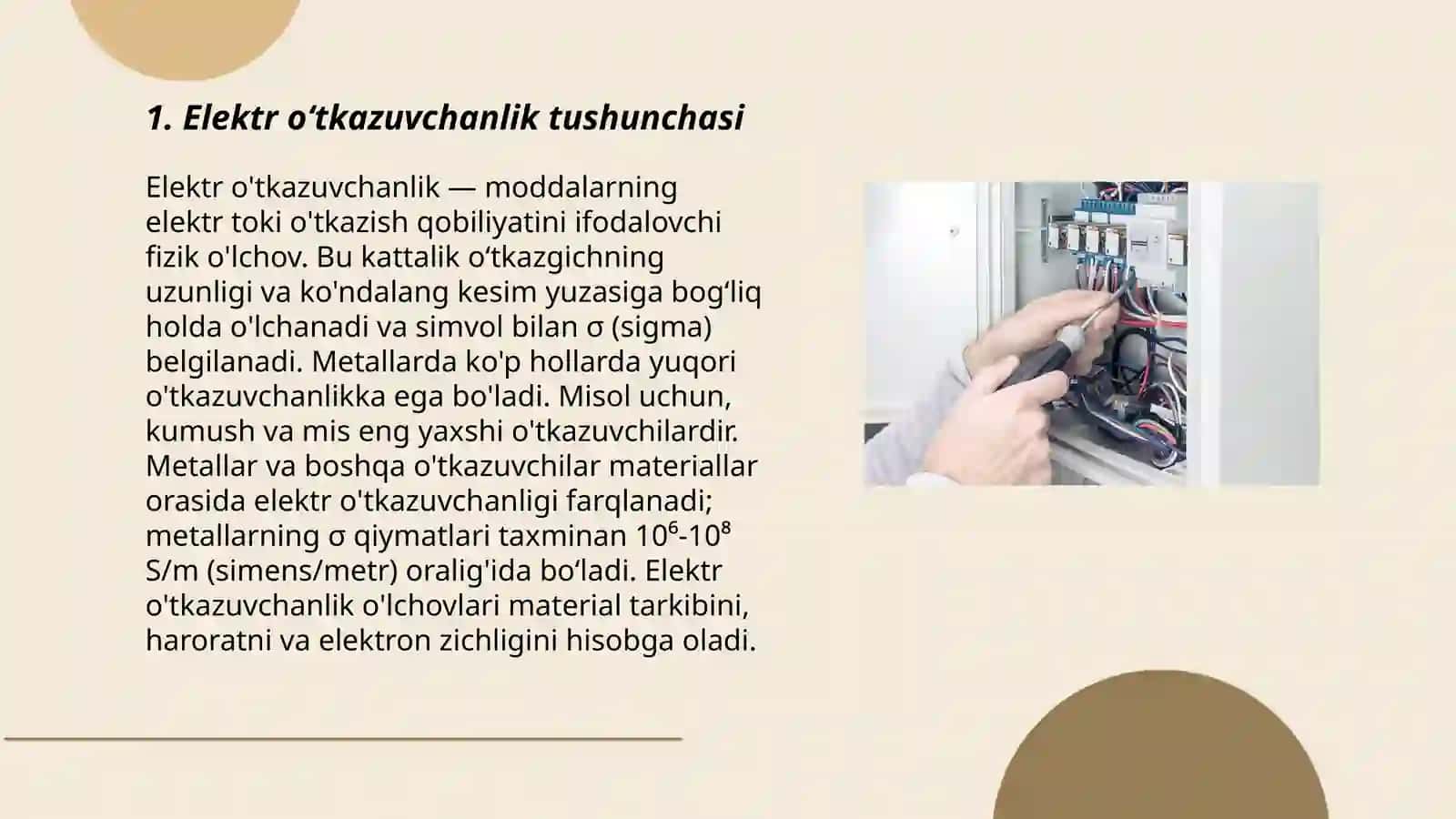 Elektr oʻtkazuvchanlik 3