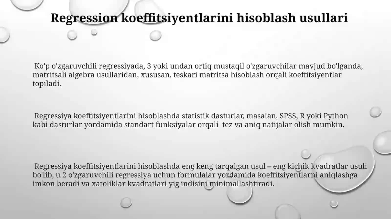 Korrelyatsiya va regressiya koeffisentini aniqlash 3