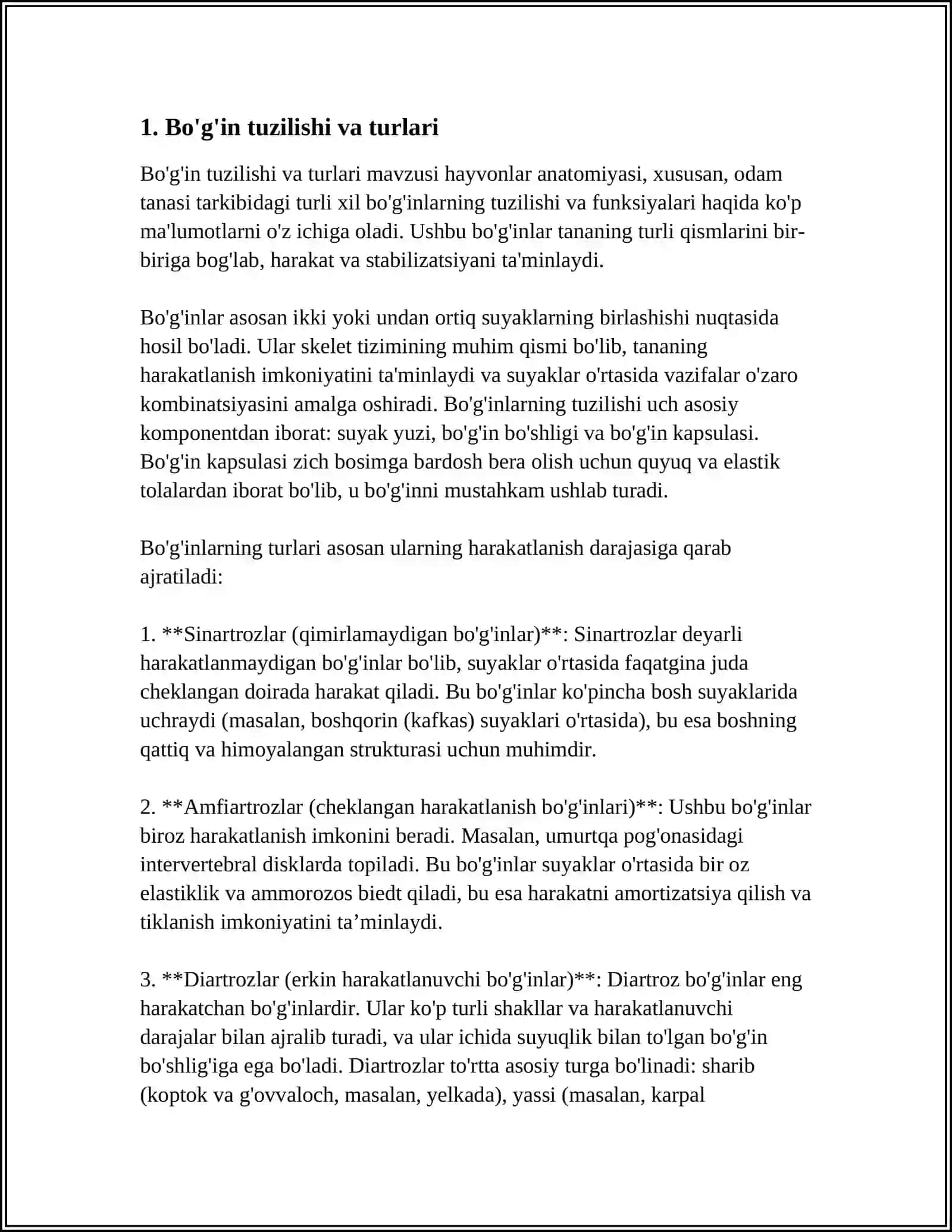 Bo'g'in Tuzilishi va Turlari 3