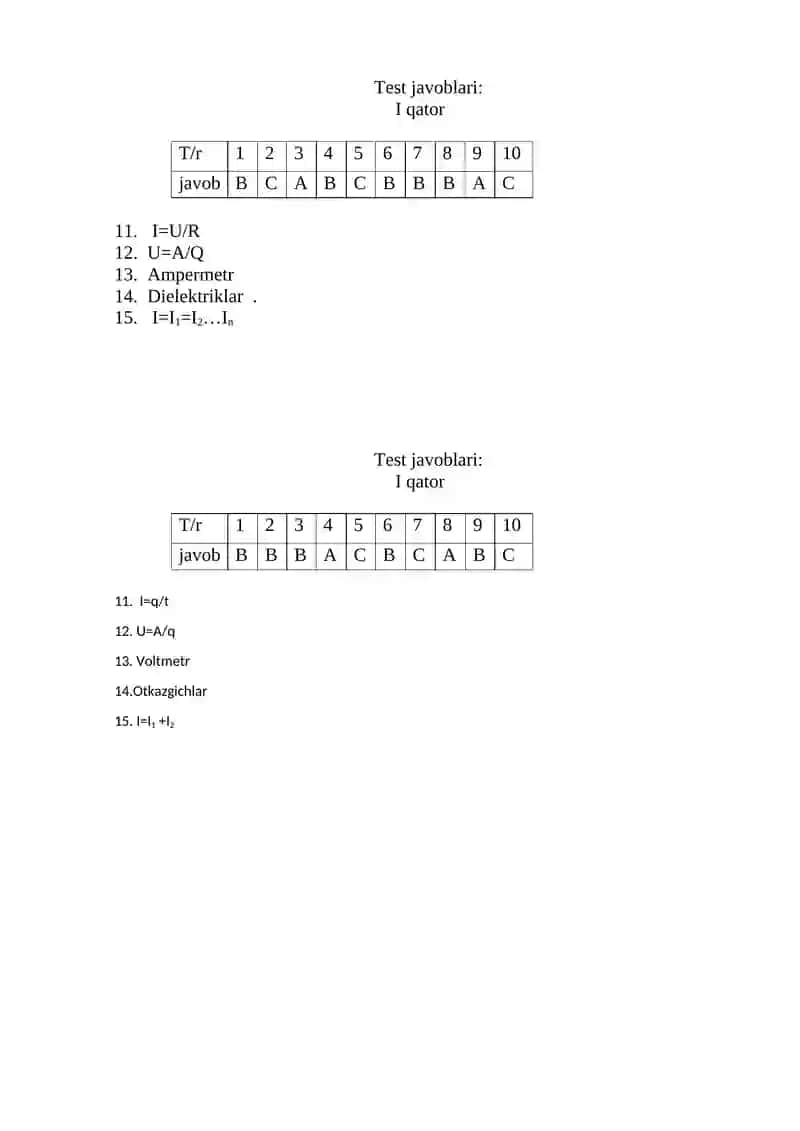 8- sinf. Fizika 1-qator 3