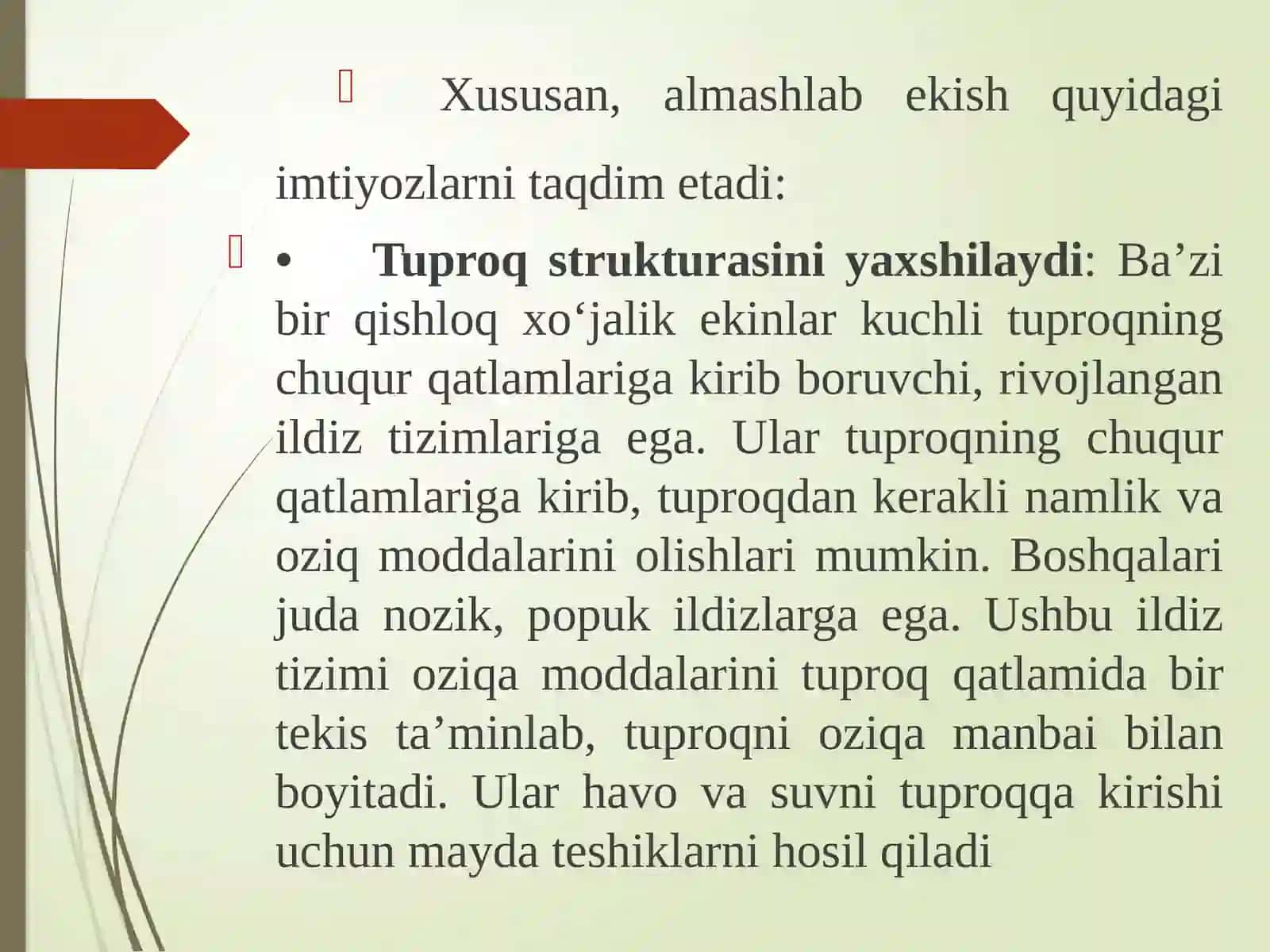 Organik dehqonchilikda rejallashtirish 3