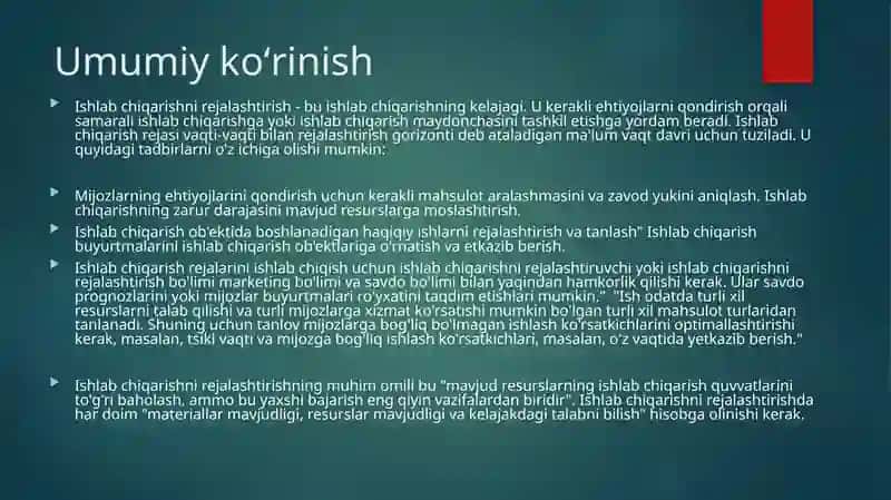 ISHLAB CHIQARISHNI REJALASHTIRISH 3
