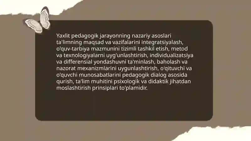 Yaxlit pedagogik jarayonning pedagogikasi 3