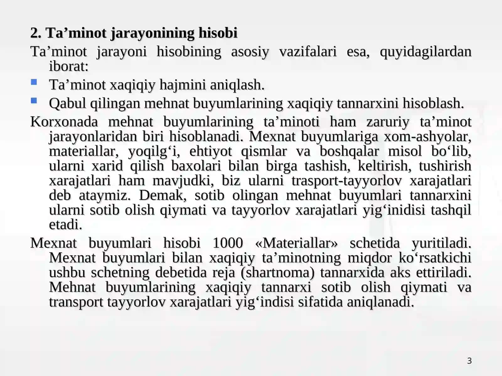 Biznes jarayonlari va ularni hisobga olish 3