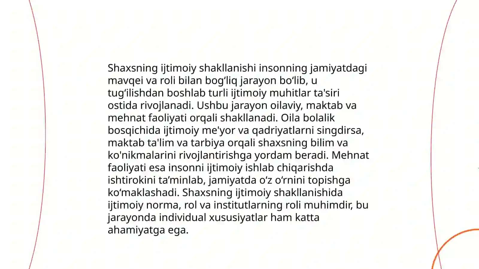 Shaxsning ijtimoiy shakllanishi 3