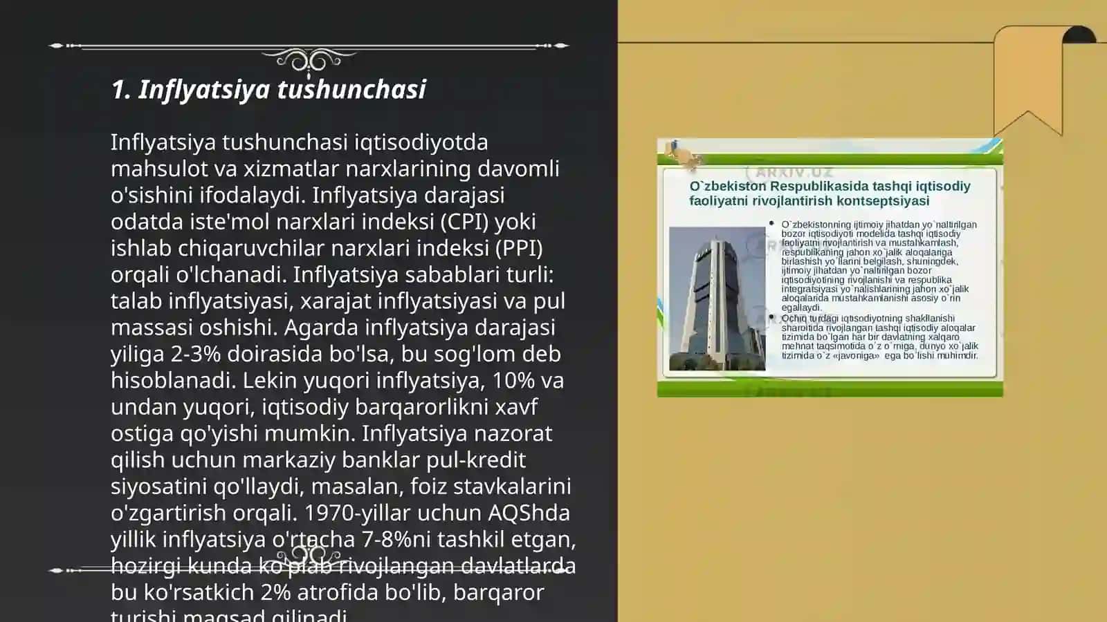 Inflyatsiya va uning turlari pulning barqarorligini ta'minlash yo‘llari 3