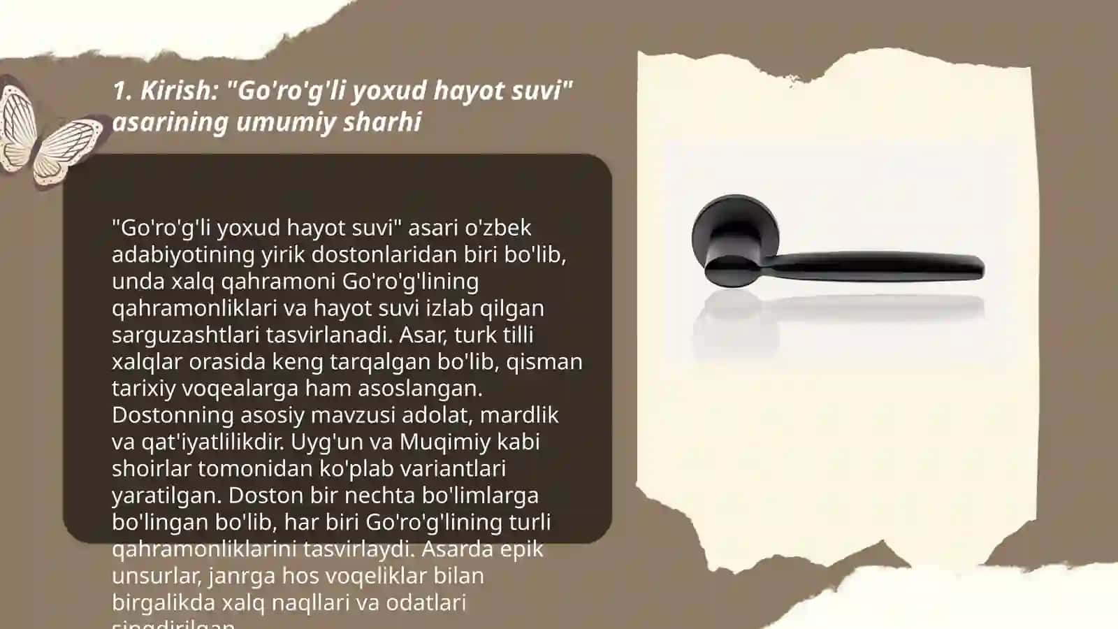 "Go'ro'g'li yoxud hayot suvi" asari badiiy tahlili 3