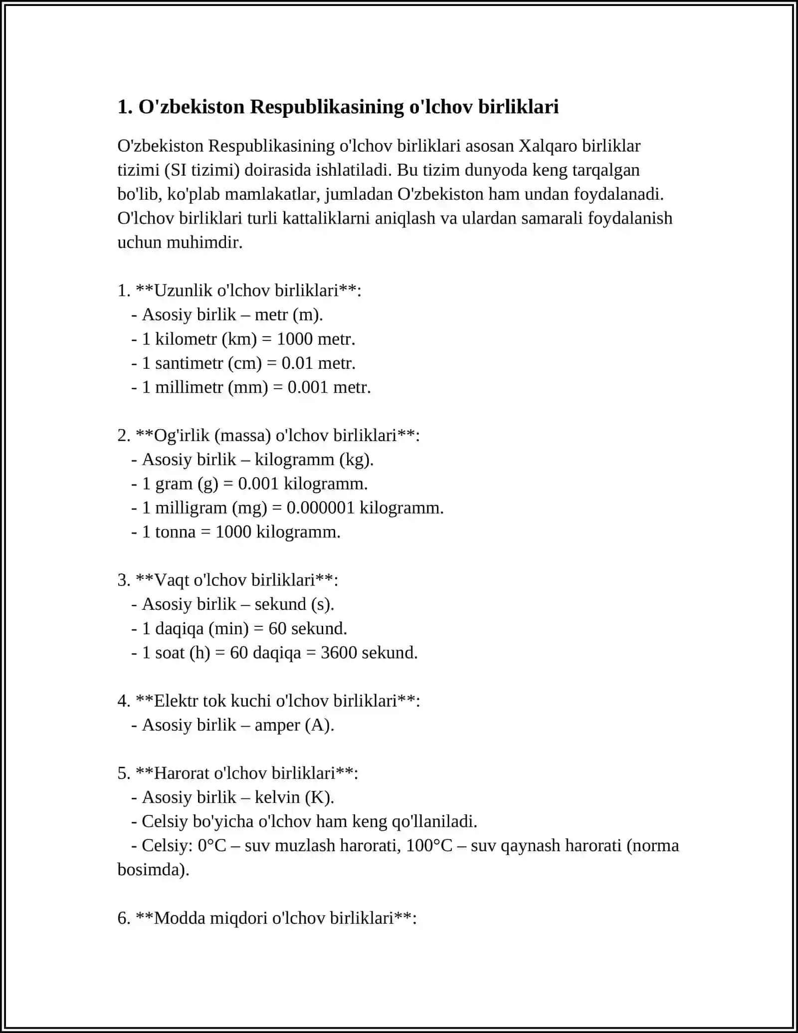 O'lchov birliklari 3