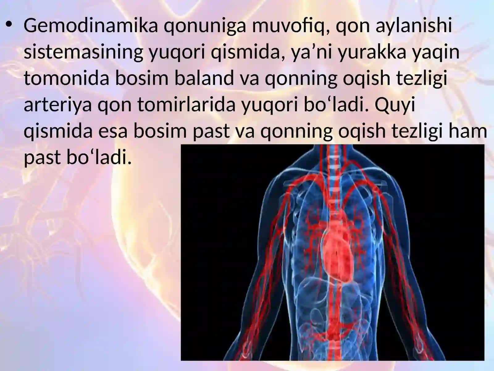 Qonning tomirlar bo'yicha harakatlanishi 3