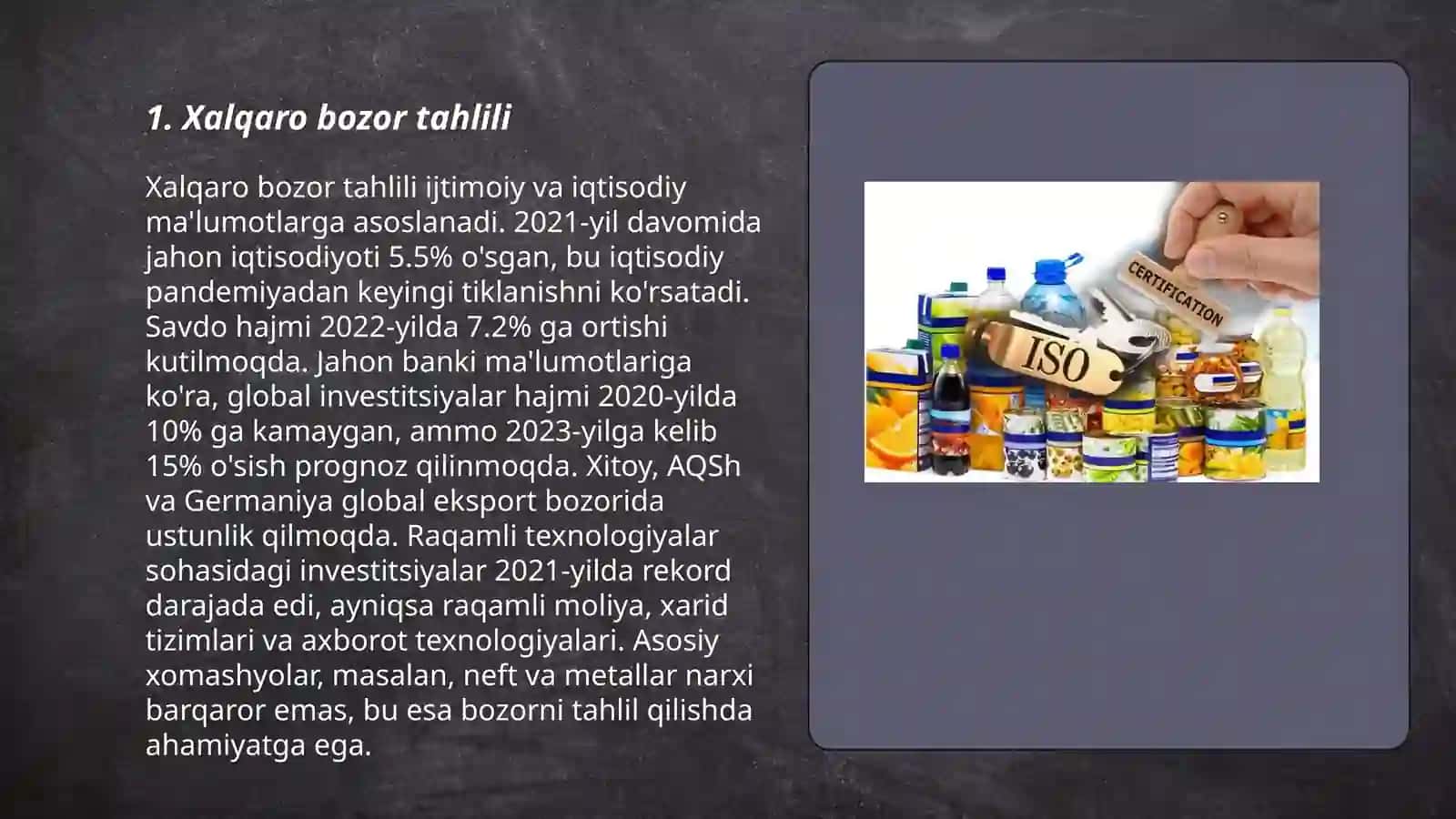 Xalqaro bozor tahlili 3