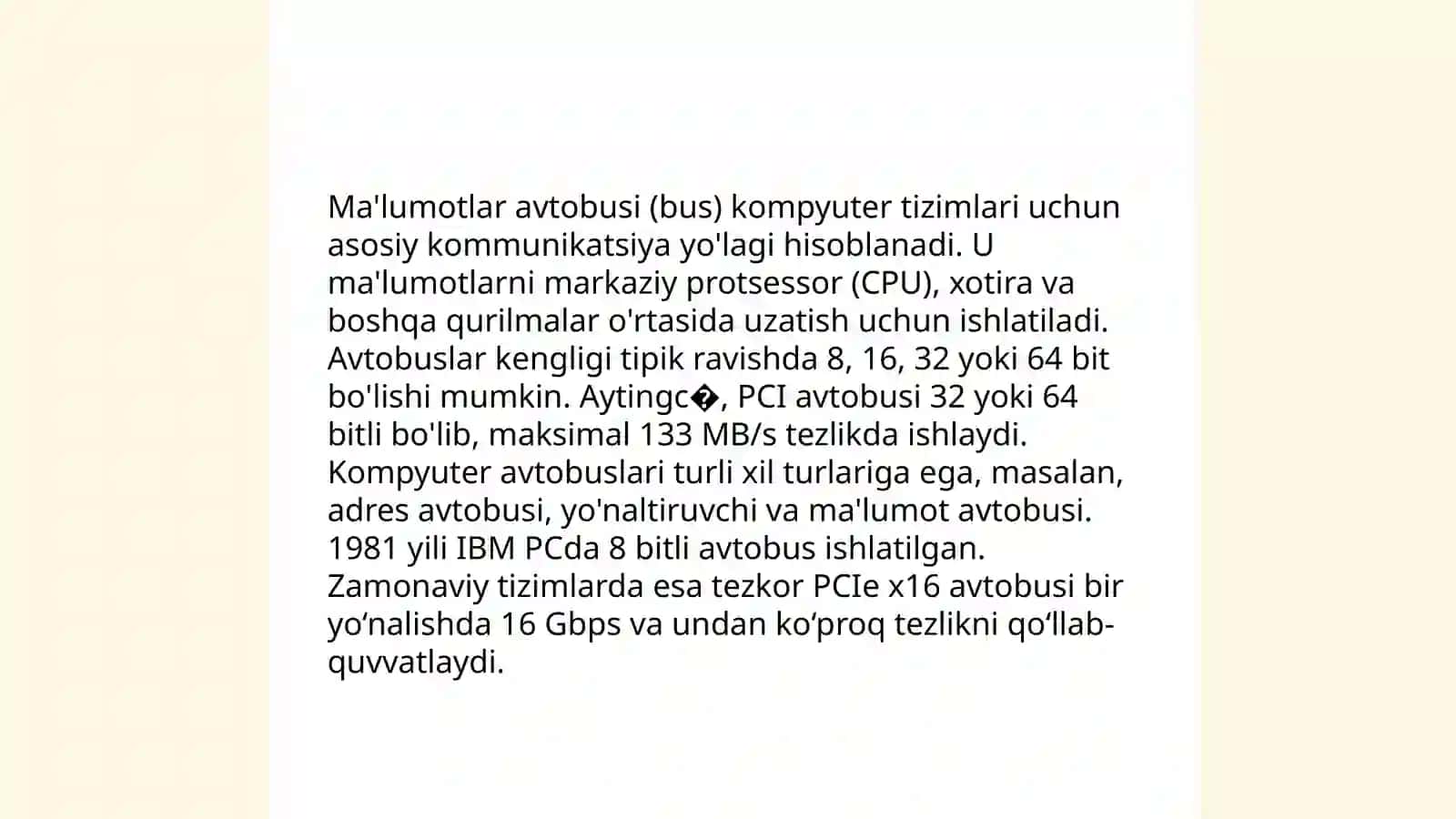 Ma'lumotlar avtobusi va uning turlari 3