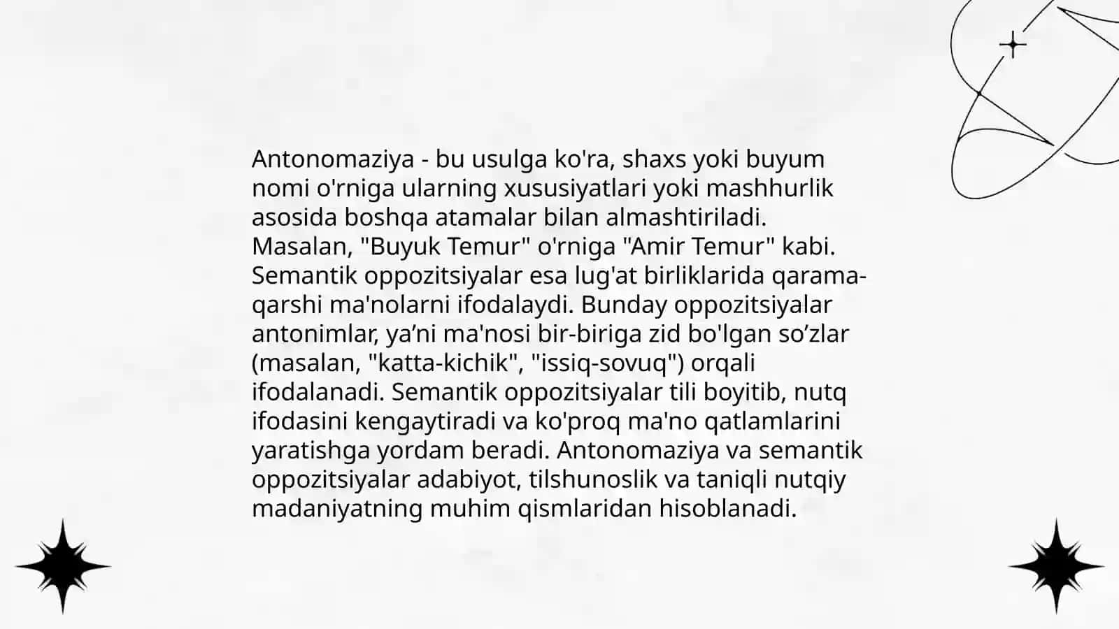 Semantik oppozitsiyalar 3