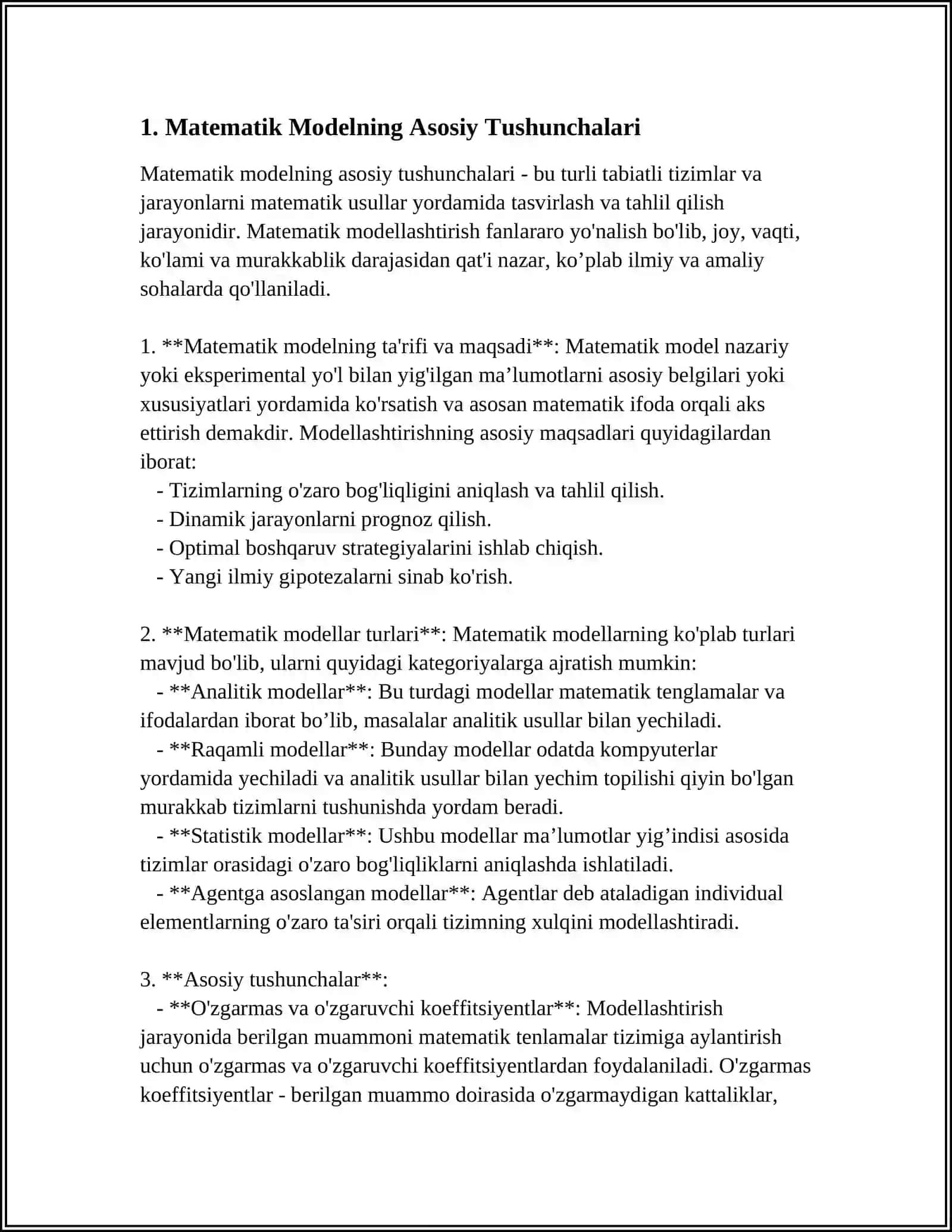 Iqtisodiy jarayonlarning matematik modellari 3