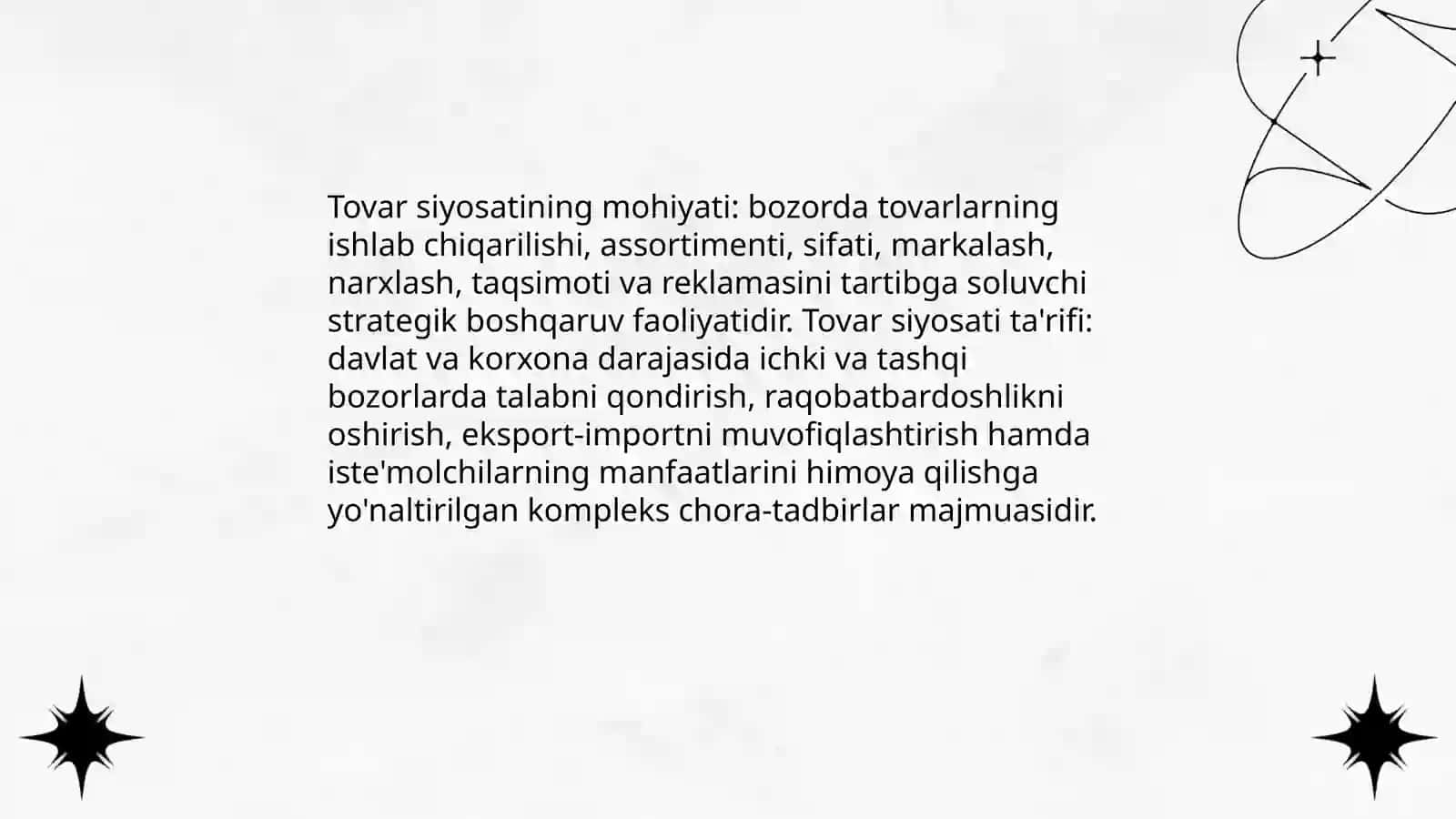 Tovar siyosatining nazariy asoslari 3