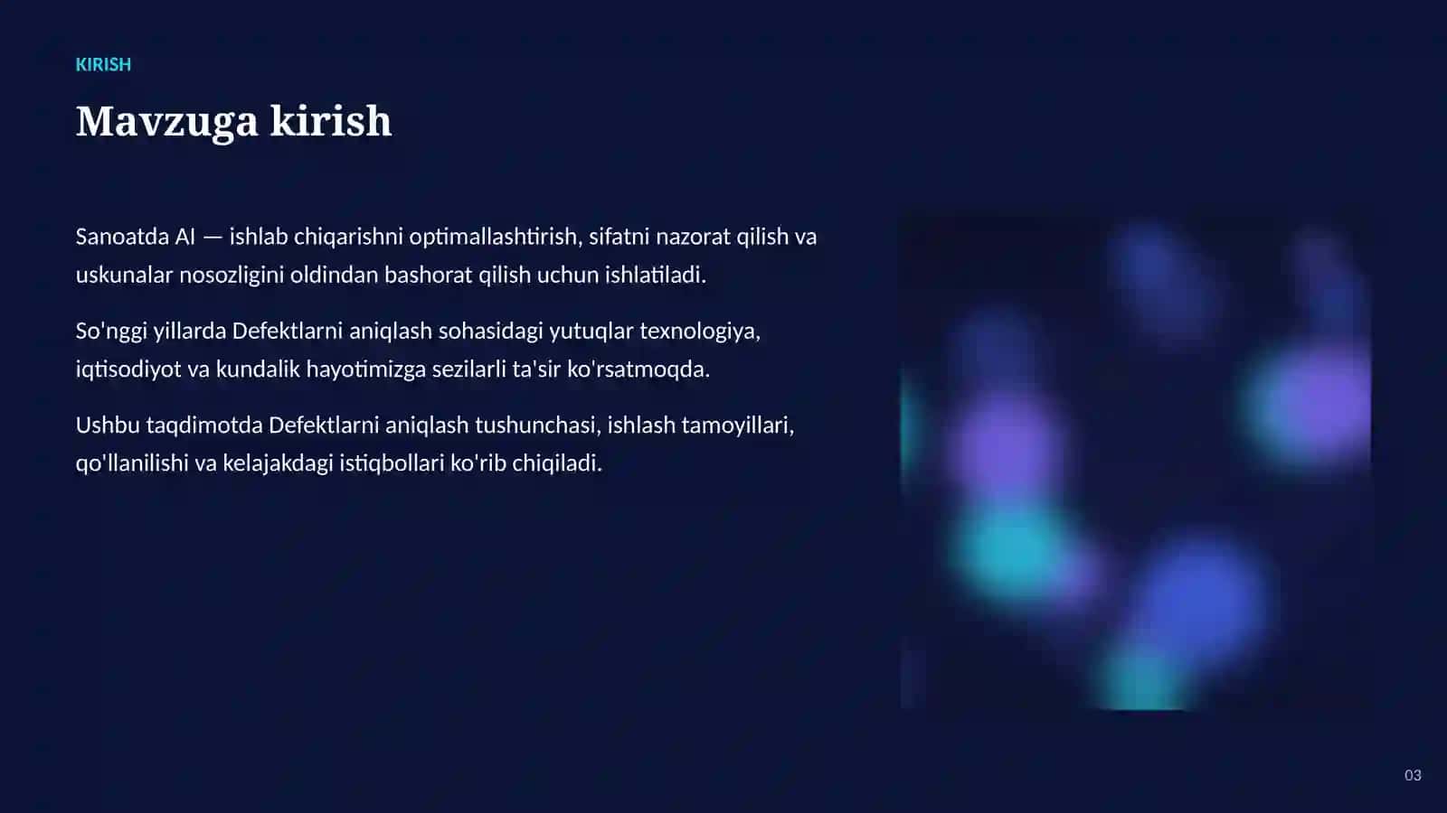 SUN'IY INTELLEKT • AI SANOAT VA ISHLAB CHIQARISHDA 3