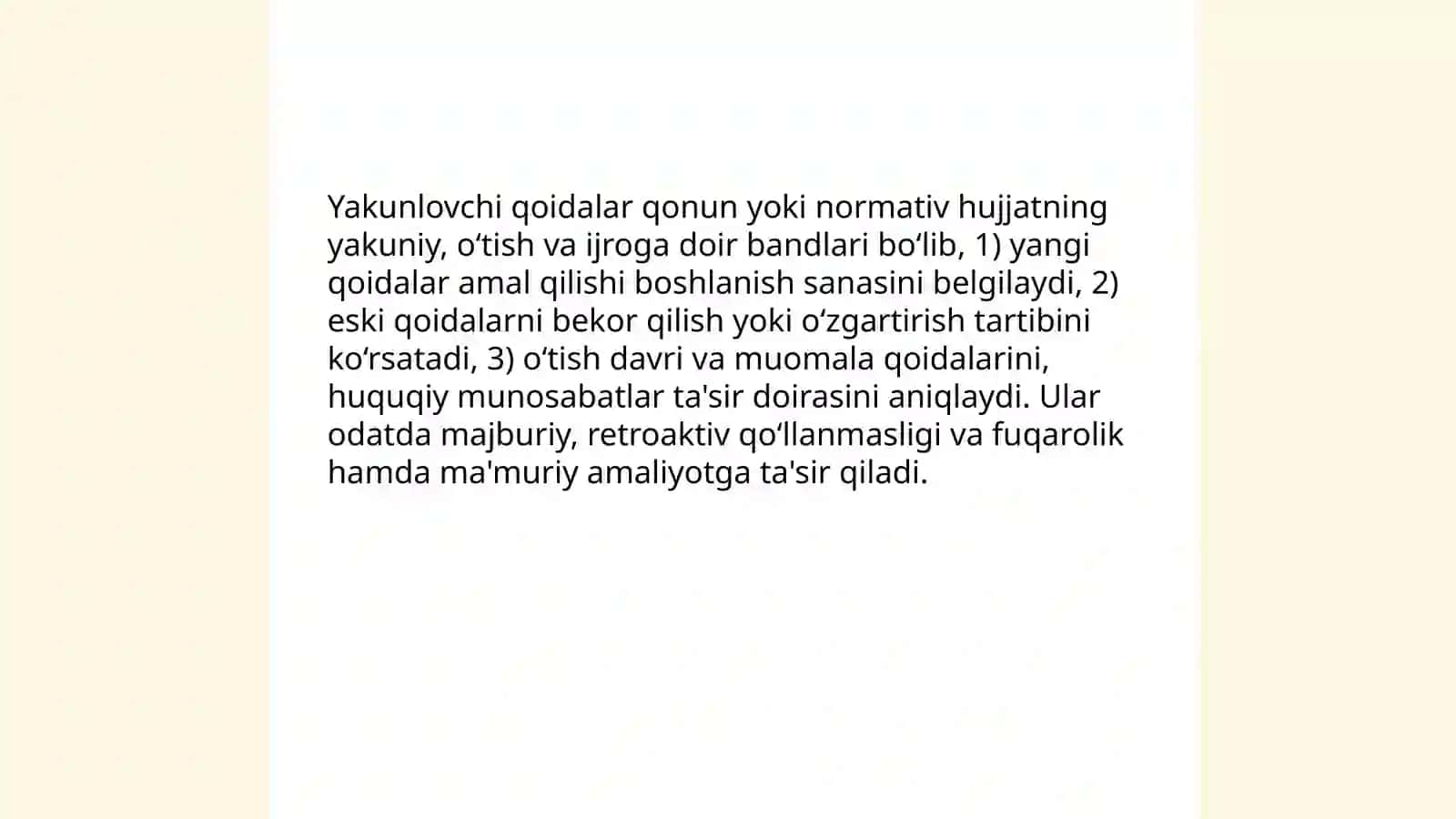 Yakunlovchi qoidalar 3