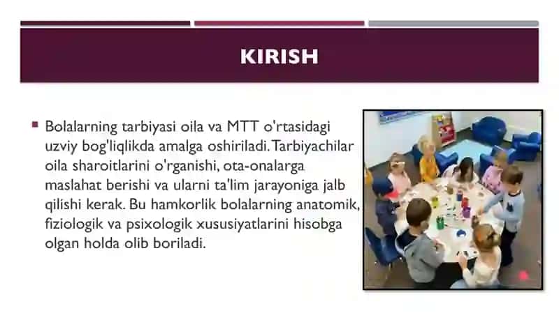 Ota onalar bilan ishlashda tarbiyachiga qo’yilgan talablar 3