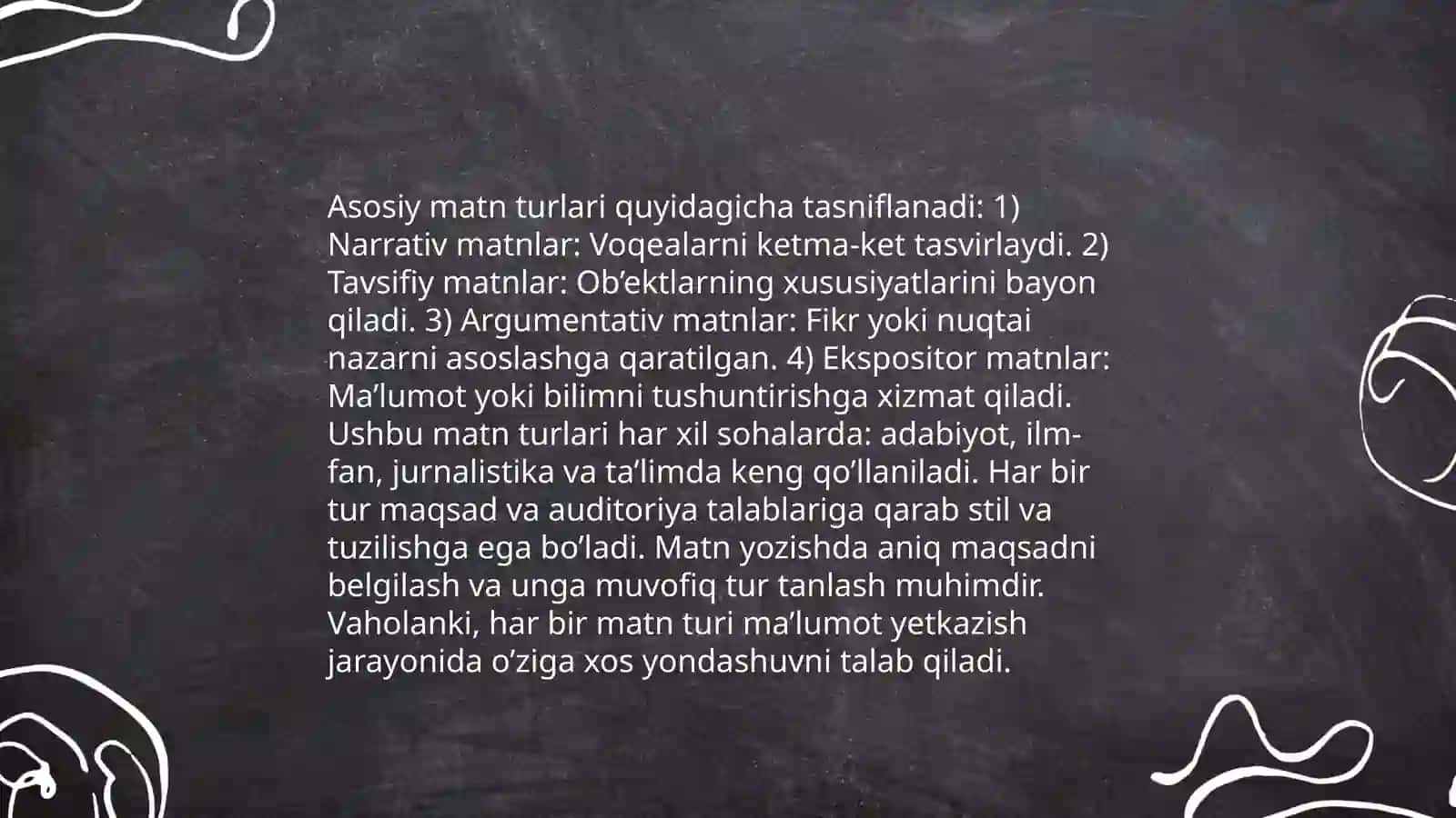 Matn turlari va ularning òziga xos jihatlari 3
