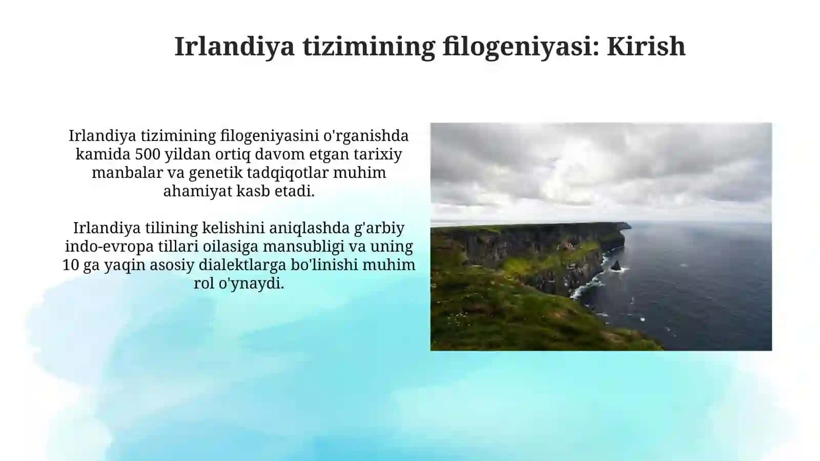 Irlandiya tizimining filogeniyasi va anomaliyalari 3