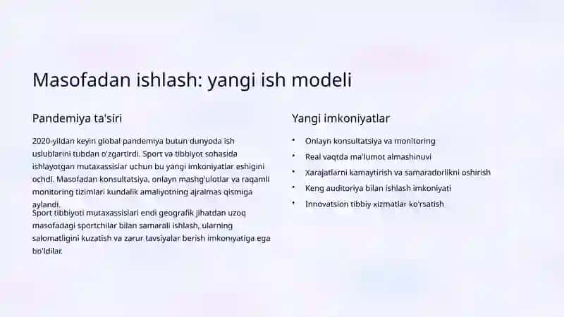 Masofadan ishlash. Sport va tibbiyotda texnologiyalar 3