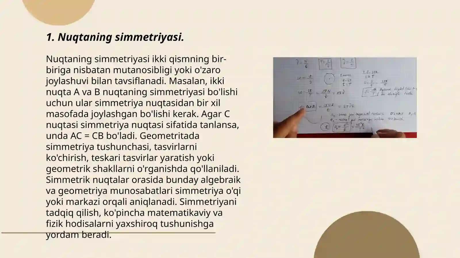 Nuqtaga va to‘g‘ri chiziqqa nisbatan simmetriya 3