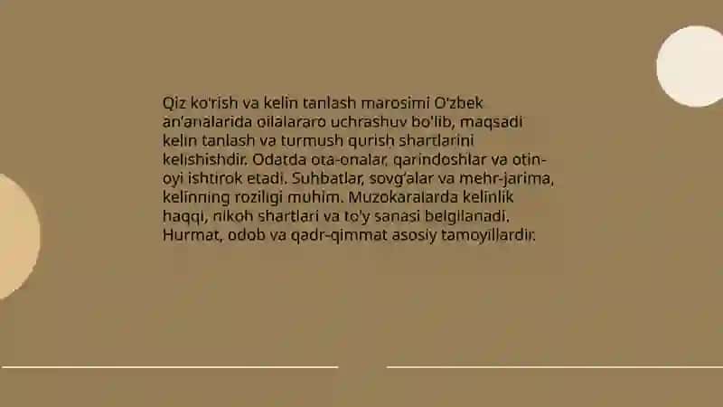 Oʻzbek xalq oilaviy marosimlari 3