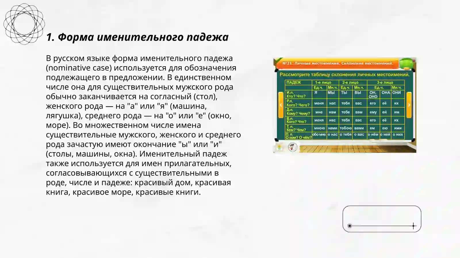 Формы склонения местоимений 3