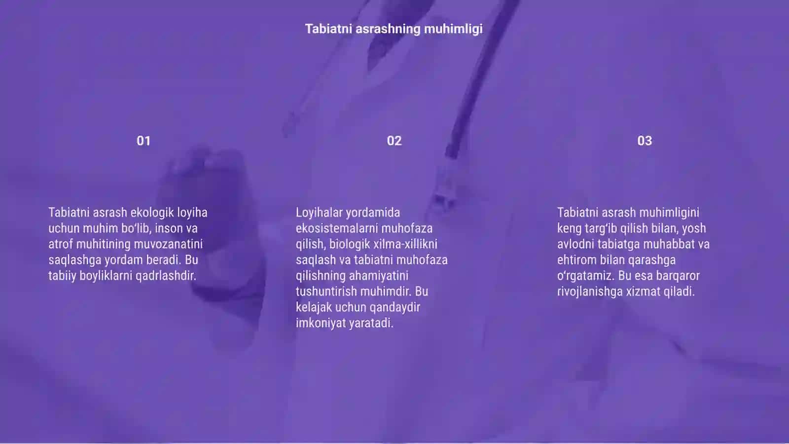 Tabiatni asrash boʻyicha ekologik loyiha 3