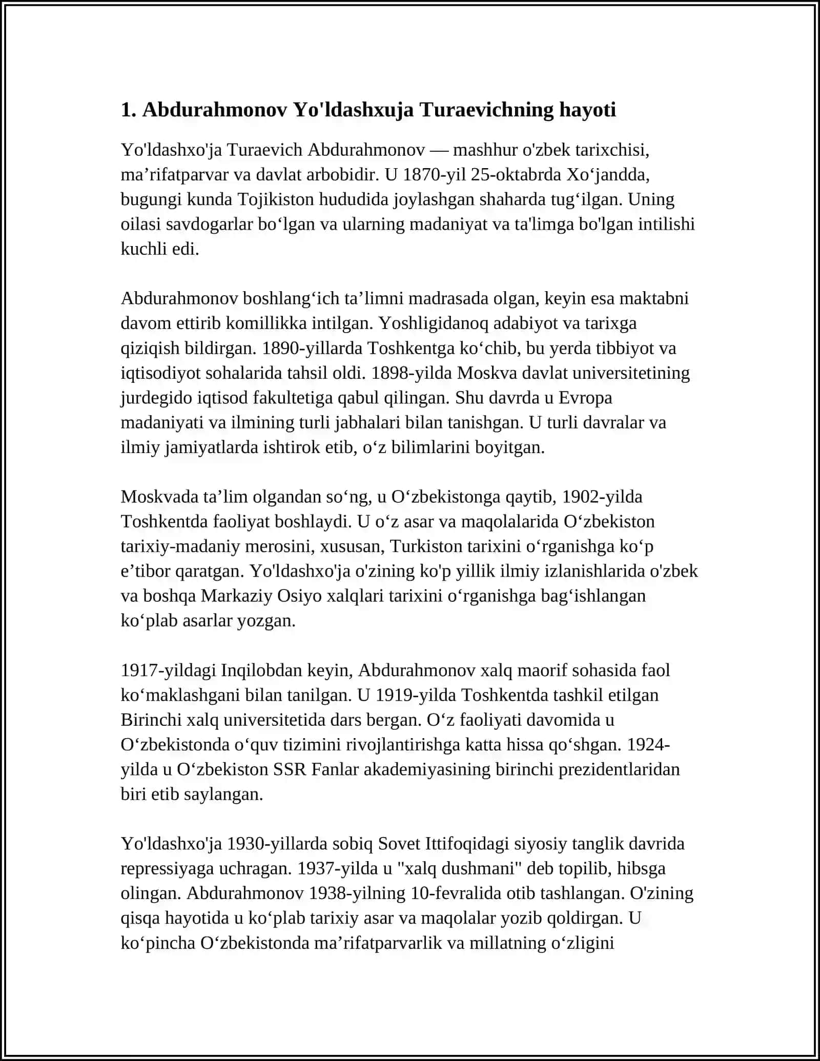 Abdurahmonov Yo'ldashxuja Turaevich 3