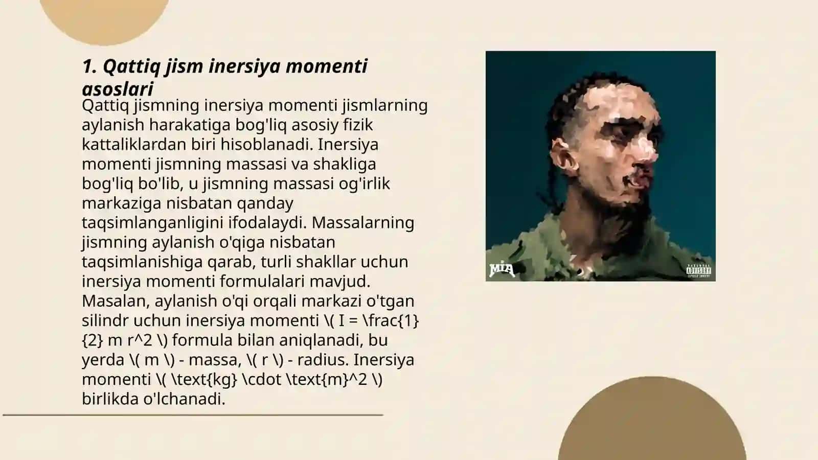 Qattiq jismning inersiya momentini burilish tebranish usuli 3