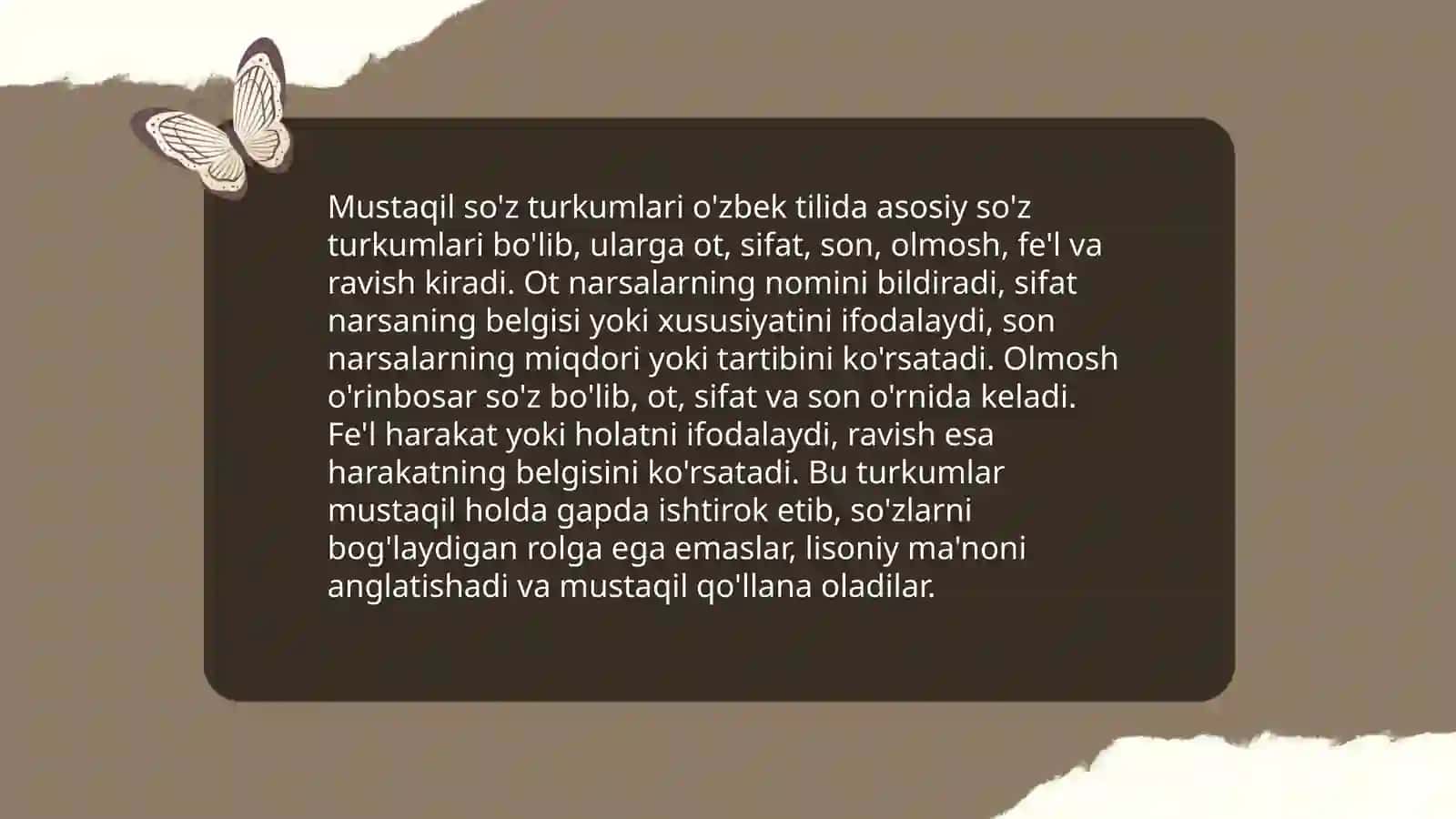 Mustaqil so'z turkumlariga xos xususiyatlar 3