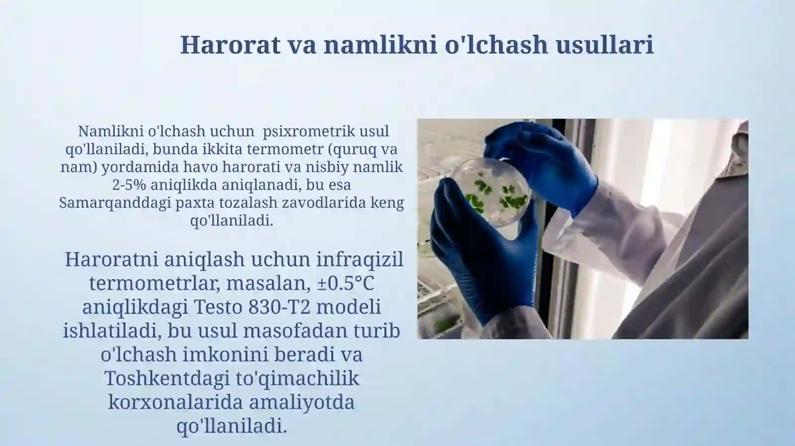 Ishlab chiqarish xonalarida mikroiqlim sharoitlarini aniqlash 3