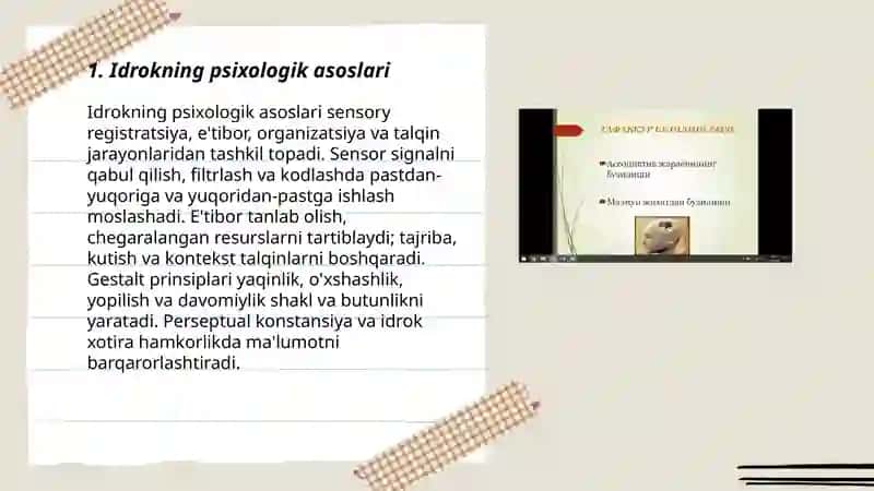 Idrok tafakkur xotira 3