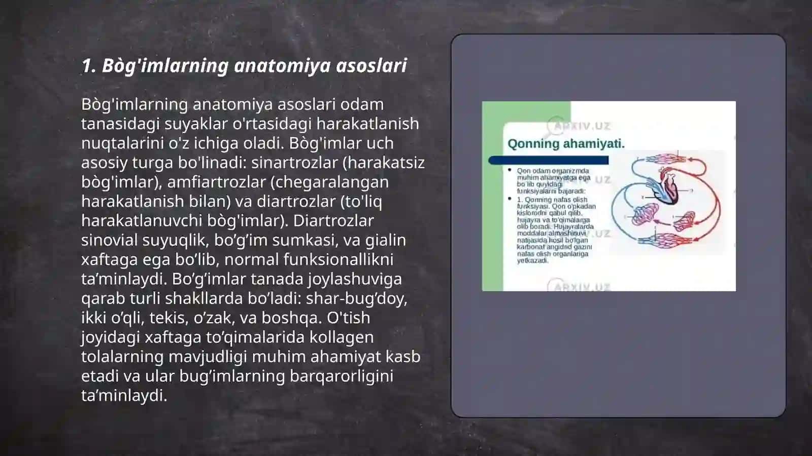Bòğimlarning biomexanikasi.Birlashmalarning rentgenanatomiyasi 3