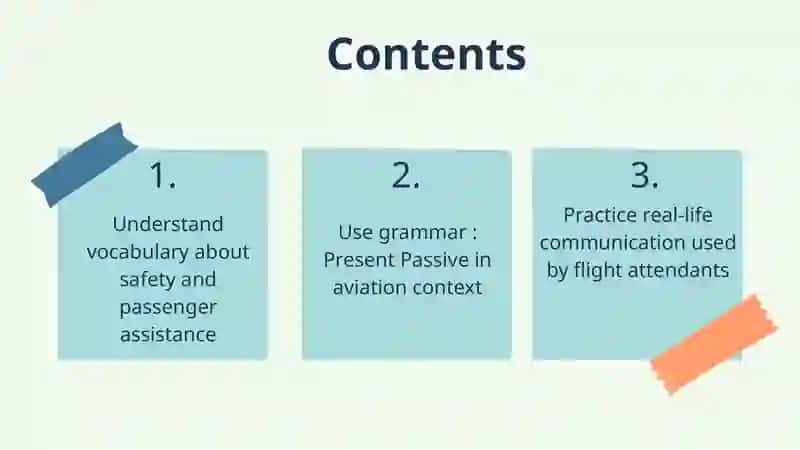Flight attendants“Cabin crew- Vocabulary and Present Passive” 3