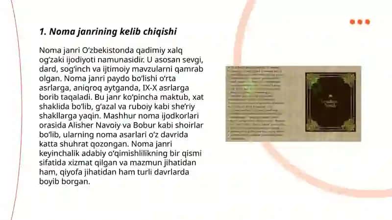 Õzbek adabiyotida noma janri 3