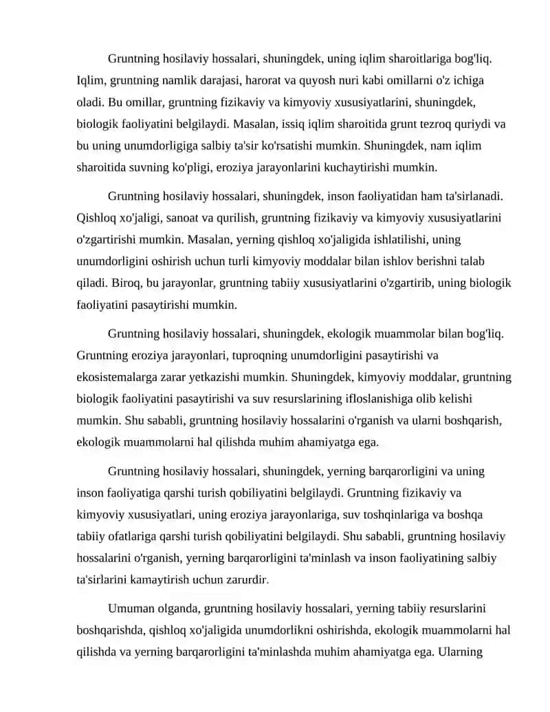 Gruntning hosilaviy hossalari 3