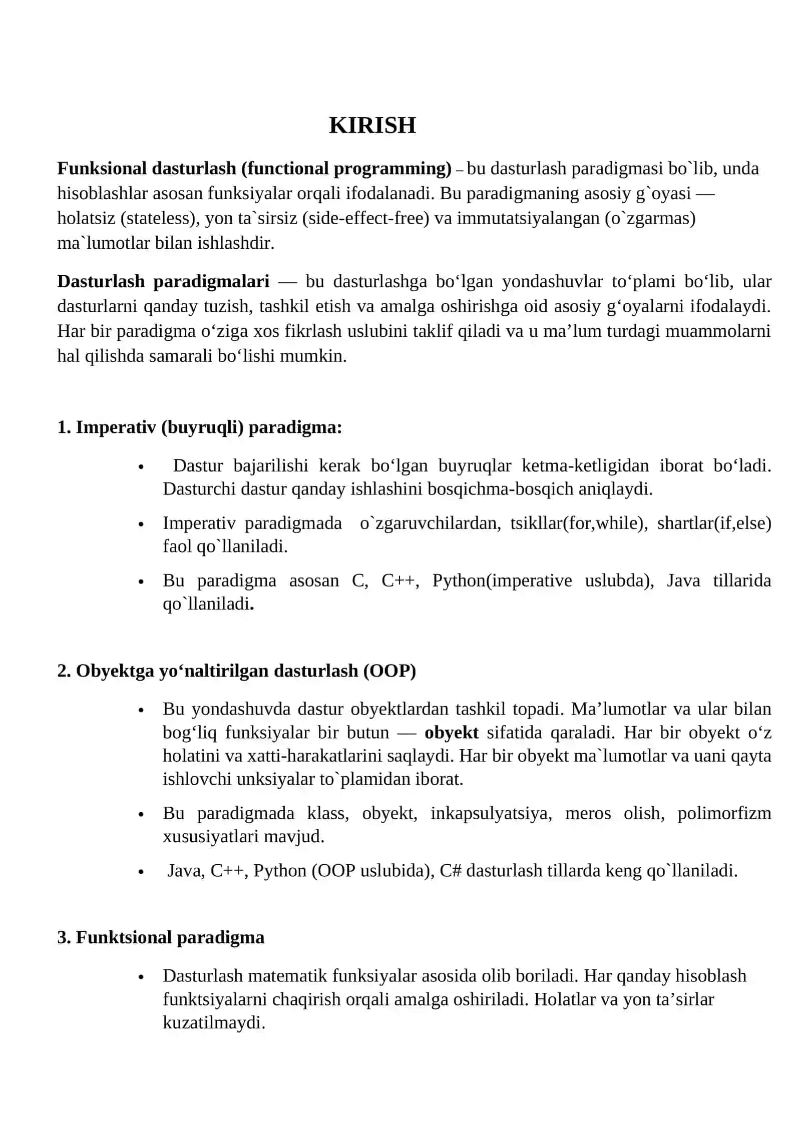 Funksional dasturlash asoslari (lambda, filter, map) 3