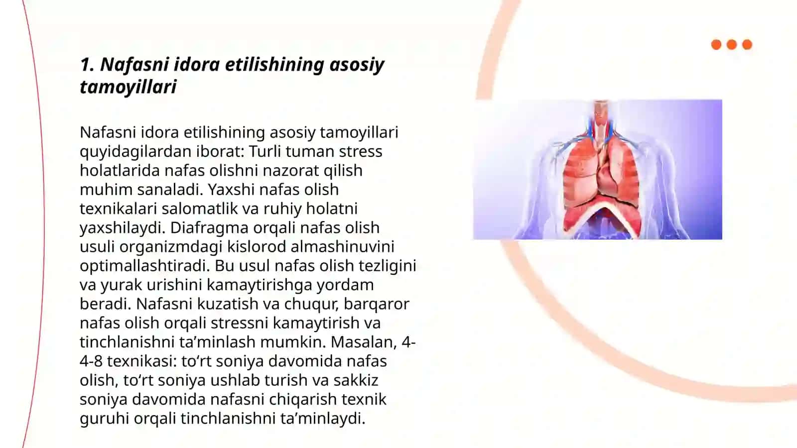 Nafasni idora etilishi 3