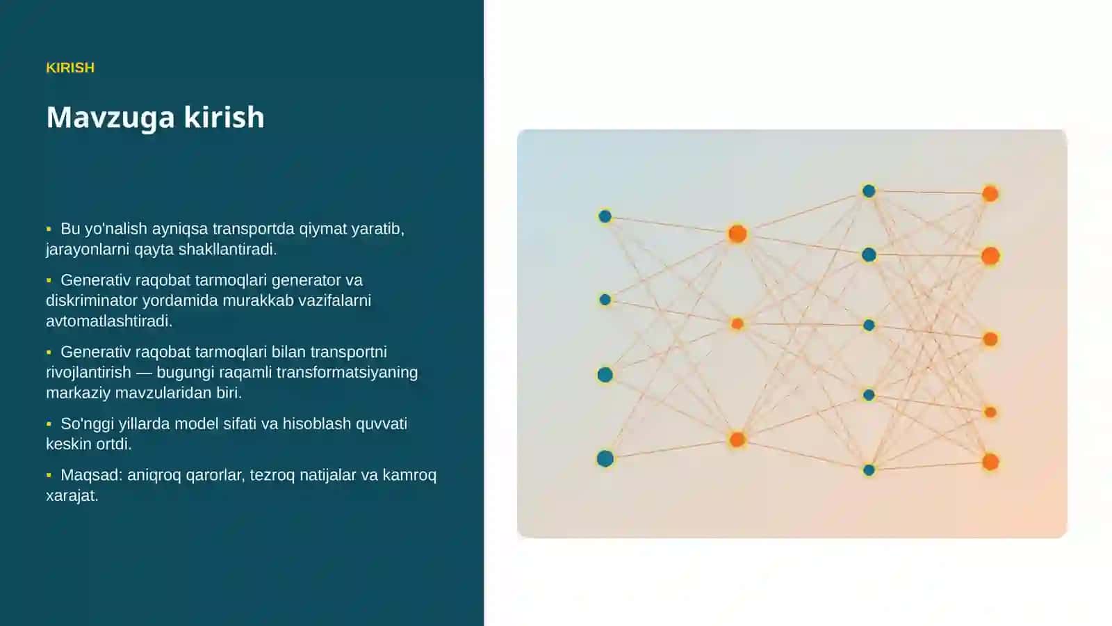 Generativ raqobat tarmoqlari bilan transportni rivojlantirish 3