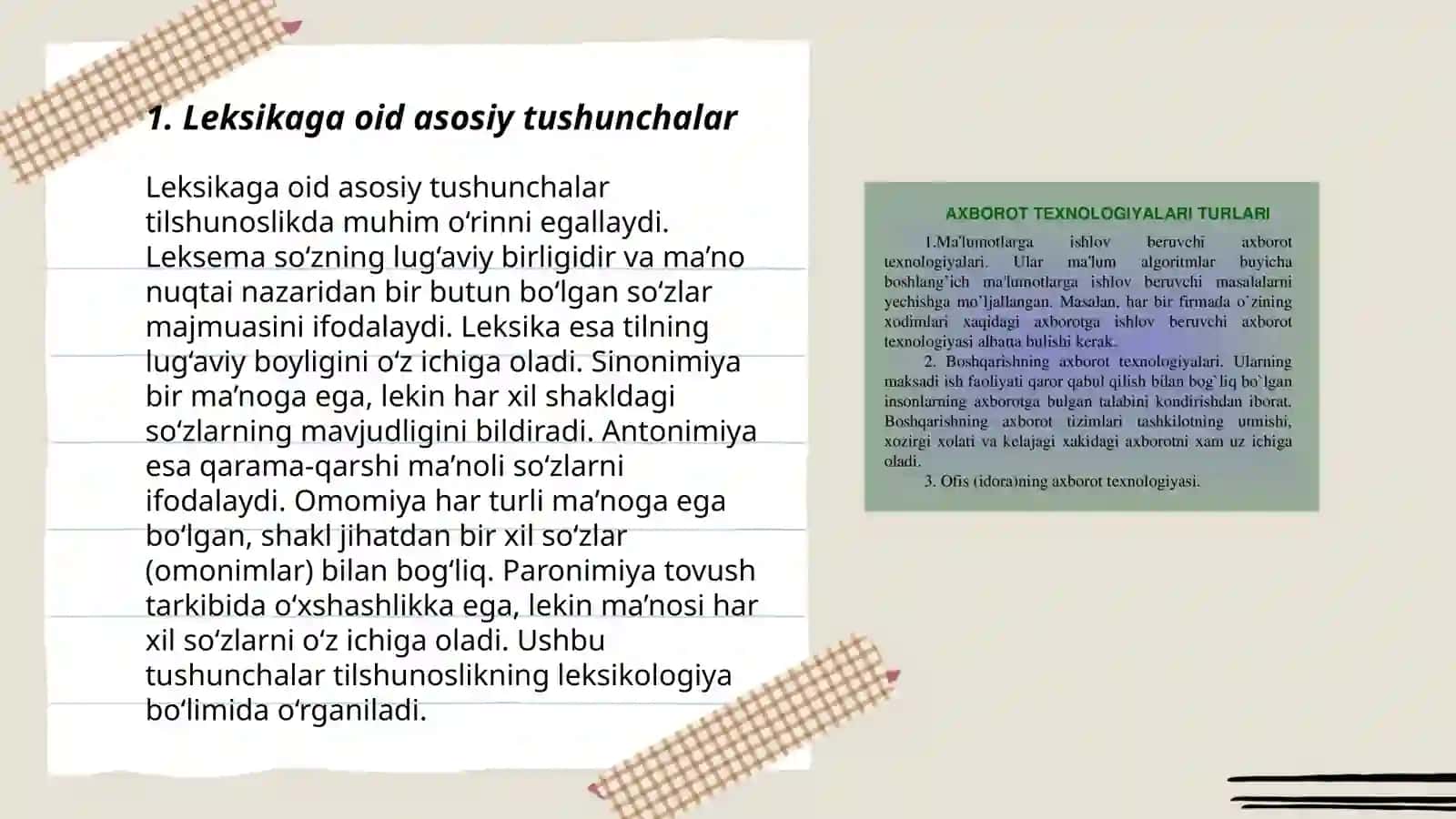 Oʻzbek tilining leksik qatlamlari 3