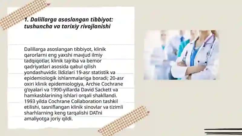Dalillarga asoslangan tibbiyotning ahamiyati 3