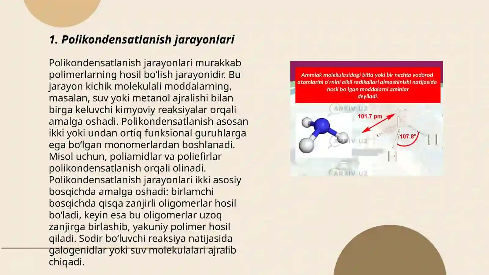 Polikondensatlanishdagi destruktiv reaksiyalar 3
