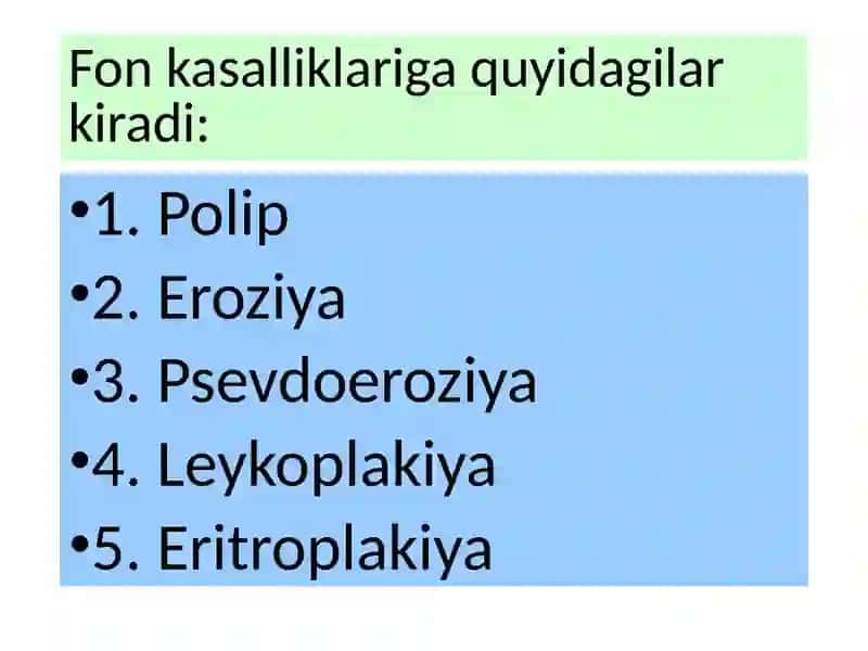 Bachadon bo'yni rakoldikasalliklari 3