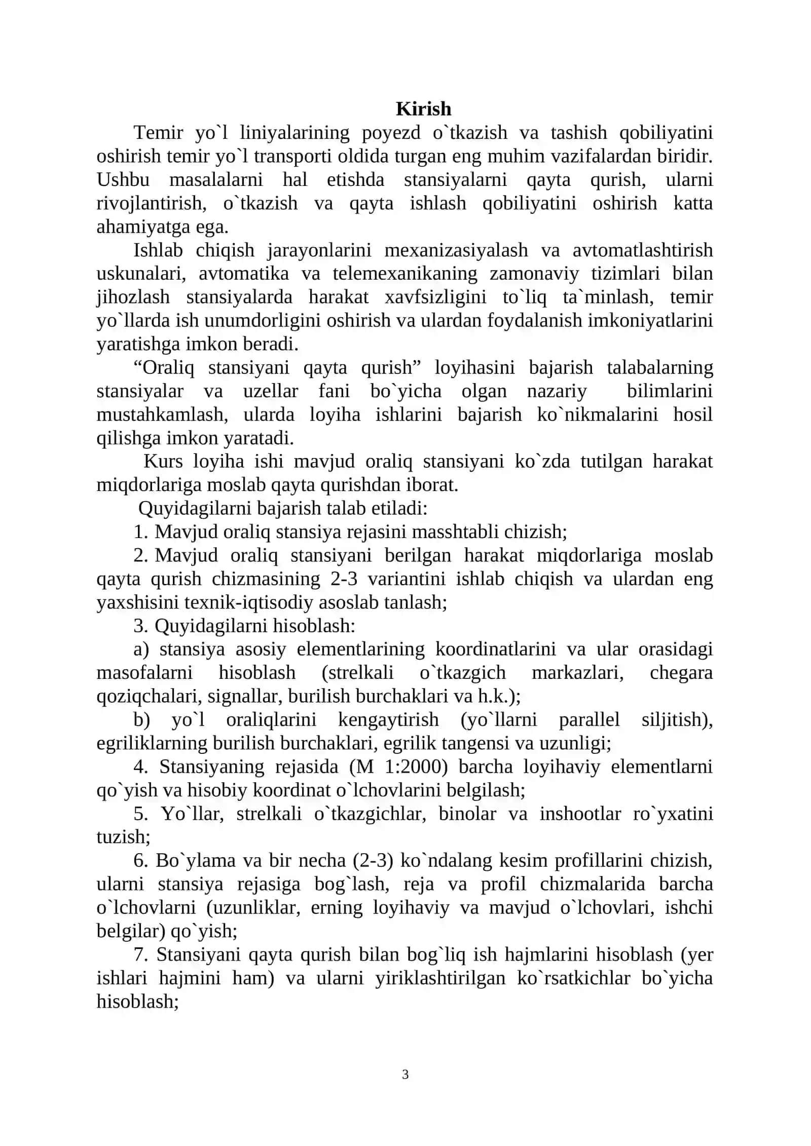 Oraliq stansiyani loyihalash 3
